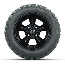 GTW® Godfather Black 12 in Wheels with 22X11-R12 Nomad Steel Belt Radial All-Terrain Tires – Full Set