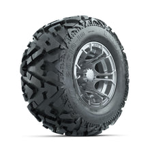 GTW Spyder Silver Brush 10 in Wheels with 20x10-10 Barrage Mud Tires - Full Set