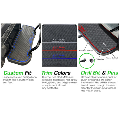 Xtreme Floor Mats for Bintelli and Atlas Rear Seat Mat - Black/Red
