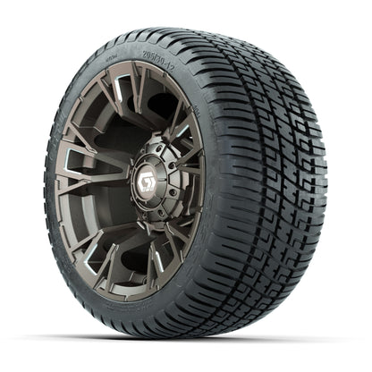 GTW® Vandal Bronze/Machined 12 in Wheels with 205/30-12 Fusion Street Tires – Full Set