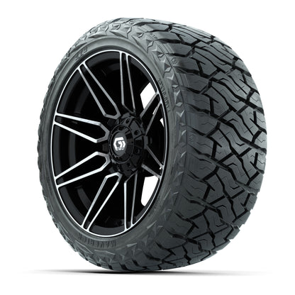 GTW Stealth Gloss Black/Machined 14 in Wheels with 23x10.00-R14 Maverick All-Terrain Tires – Full Set