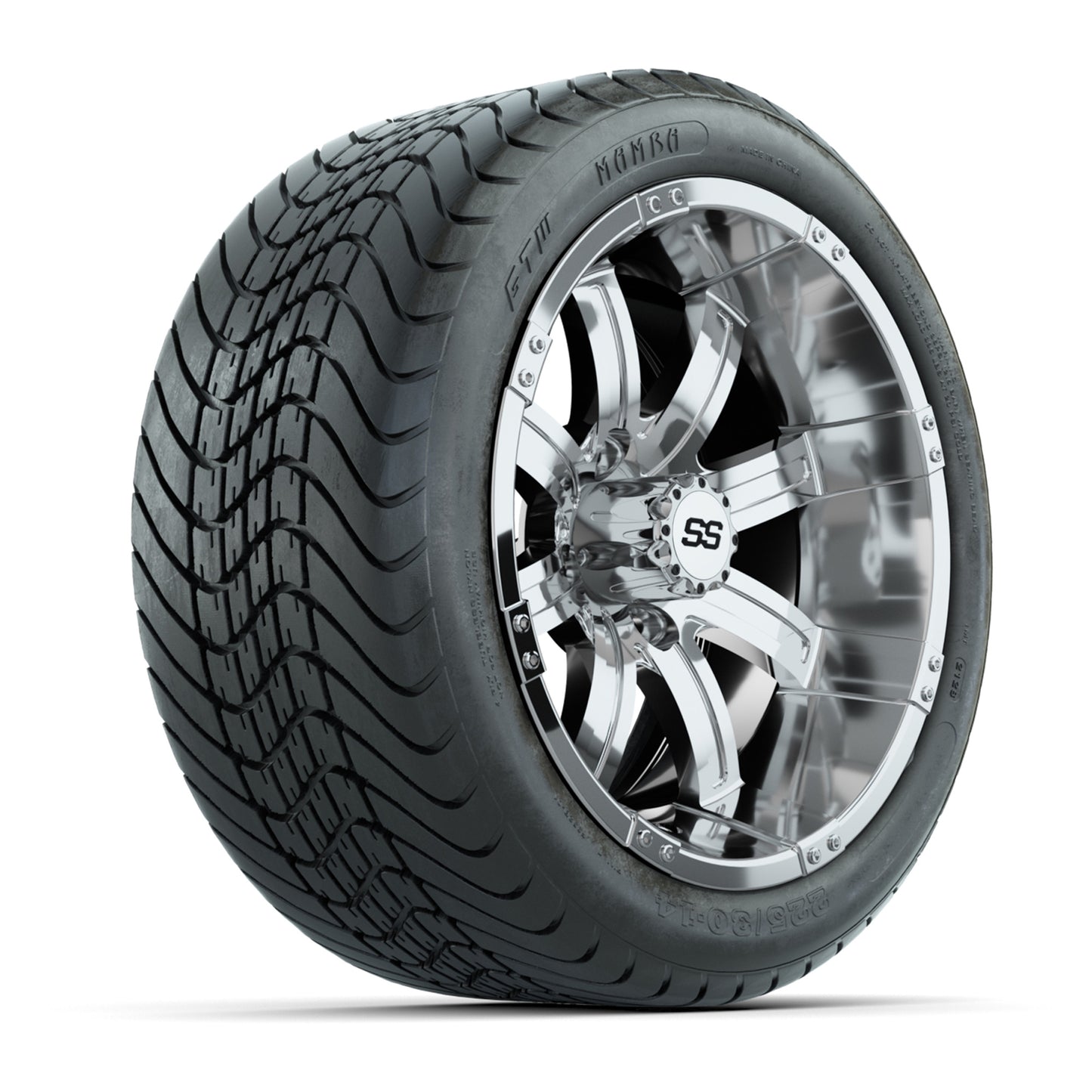 14” GTW Tempest Chrome Wheels with Mamba Street Tires – Set of 4