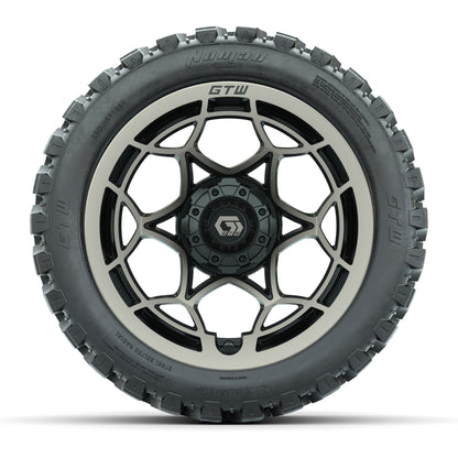 GTW® Nexus Black with Bronze Face 14 in Wheels with 23X10-R14 Nomad Steel Belt Radial All-Terrain Tires – Full Set