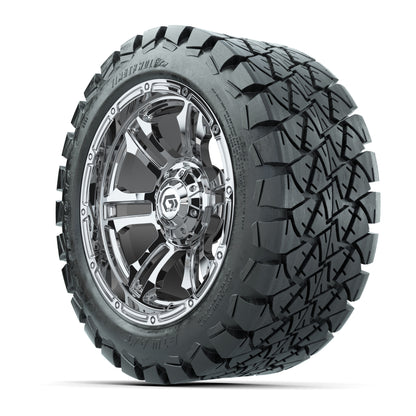 GTW® Shogun Chrome 14 in Wheels with 22x10-14 Timberwolf All-Terrain Tires – Full Set