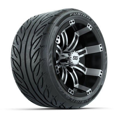12” GTW Tempest Black/Machined Wheels with Fusion GTR Street Tires – Set of 4