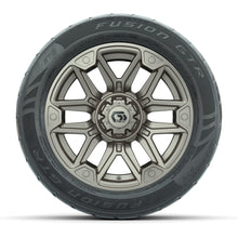 GTW® Graffiti Bronze/Black 14 in Wheels with 255/45-R14 Fusion GTR Steel Belt Radial Street Tires – Full Set