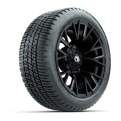 GTW® Vandal Matte Black/Machined 14 in Wheels with 205/30-14 Fusion Street Tires – Full Set