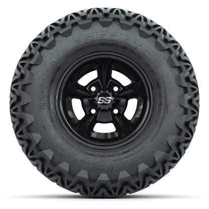 GTW Godfather Black 10 in Wheels with 22x11-10 Predator All-Terrain Tires – Full Set