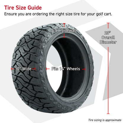 GTW Stealth Gloss Black 14 in Wheels with 23x10.00-R14 Maverick All-Terrain Tires – Full Set
