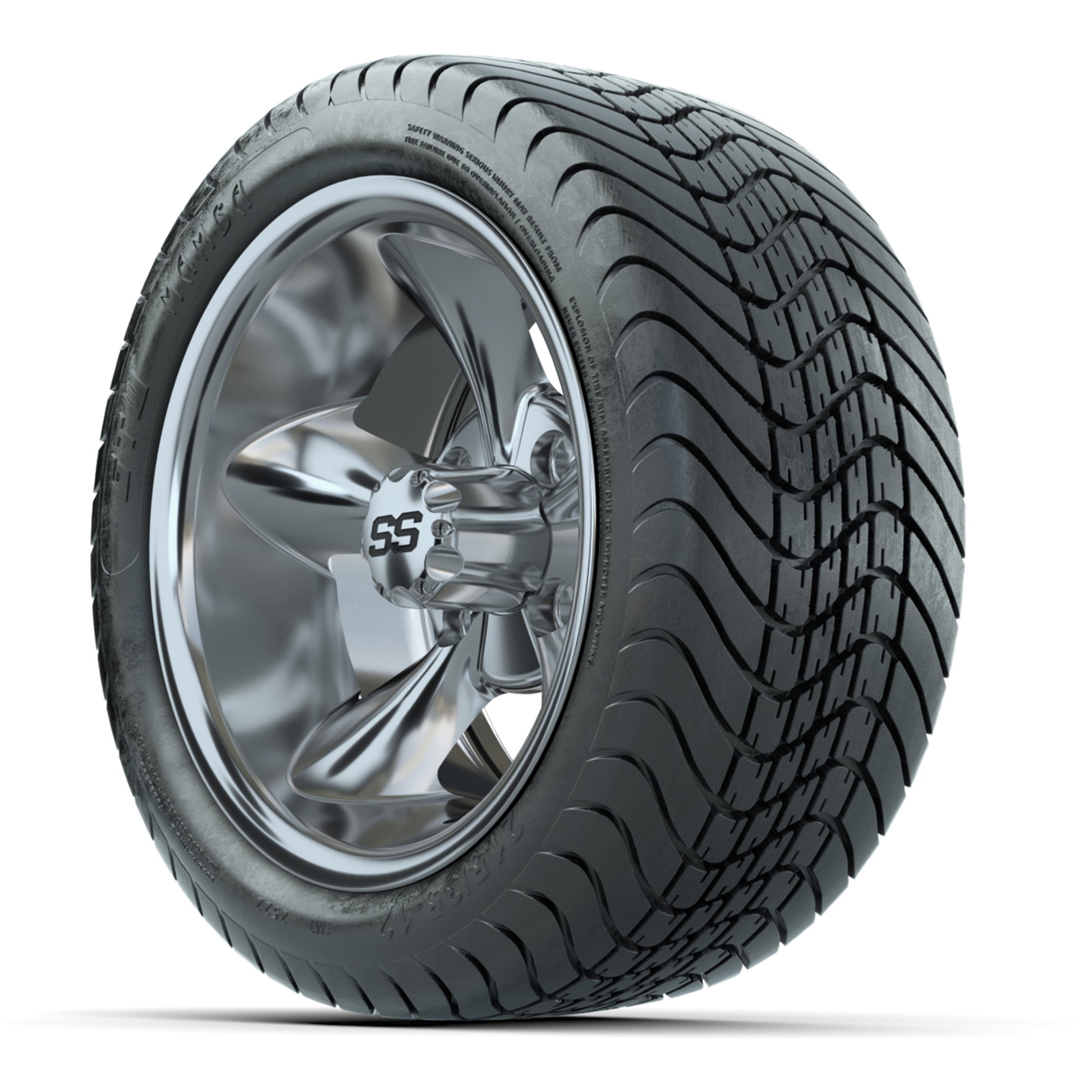 GTW® Godfather Chrome 12 in Wheels with 215/35-12 Mamba Street Tires – Full Set
