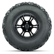 GTW® Spyder Matte Black 12 in Wheels with 25X10-12 Barrage Mud Tires – Full Set