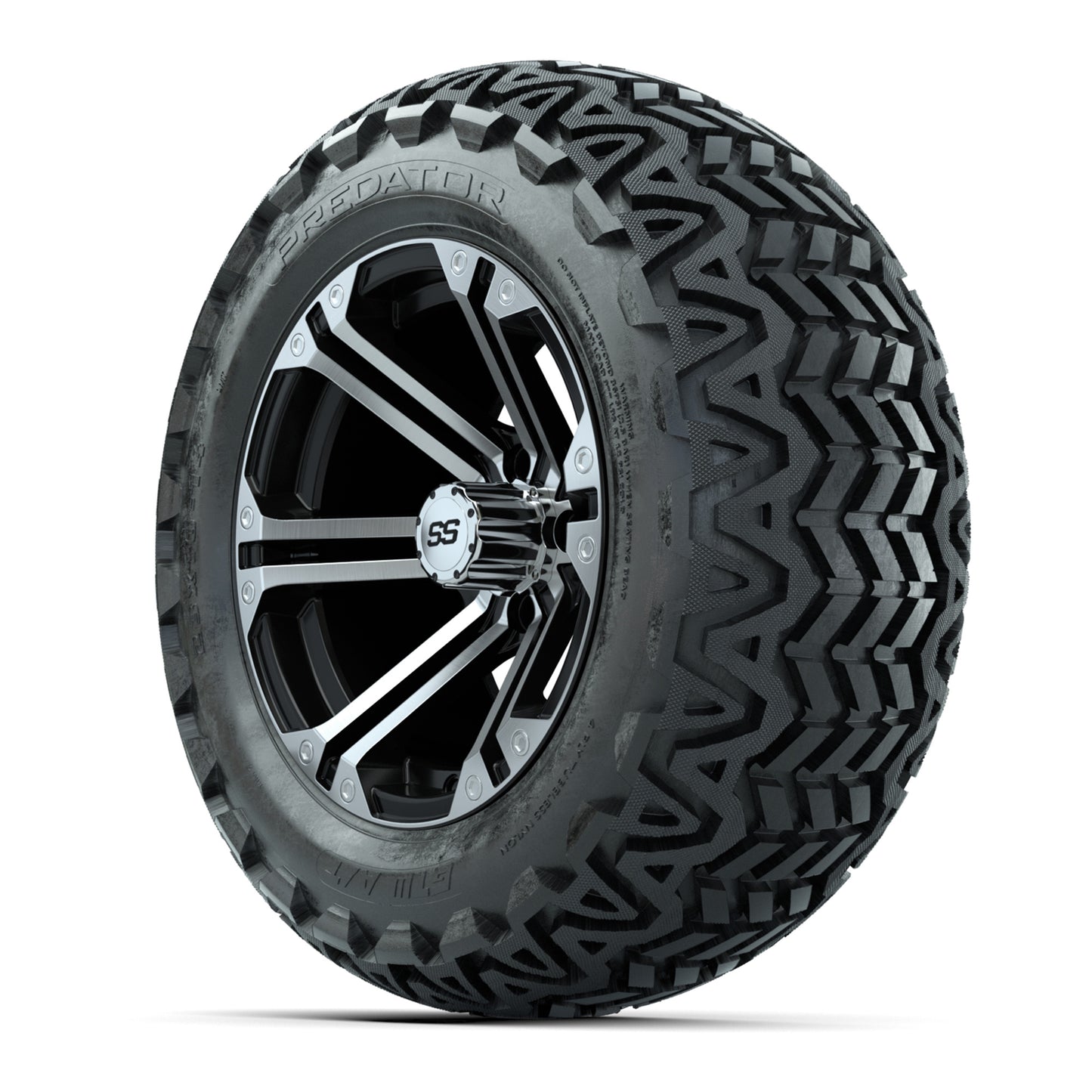GTW Specter Black and Machined Wheels with 23in Predator A-T Tires - 14 Inch