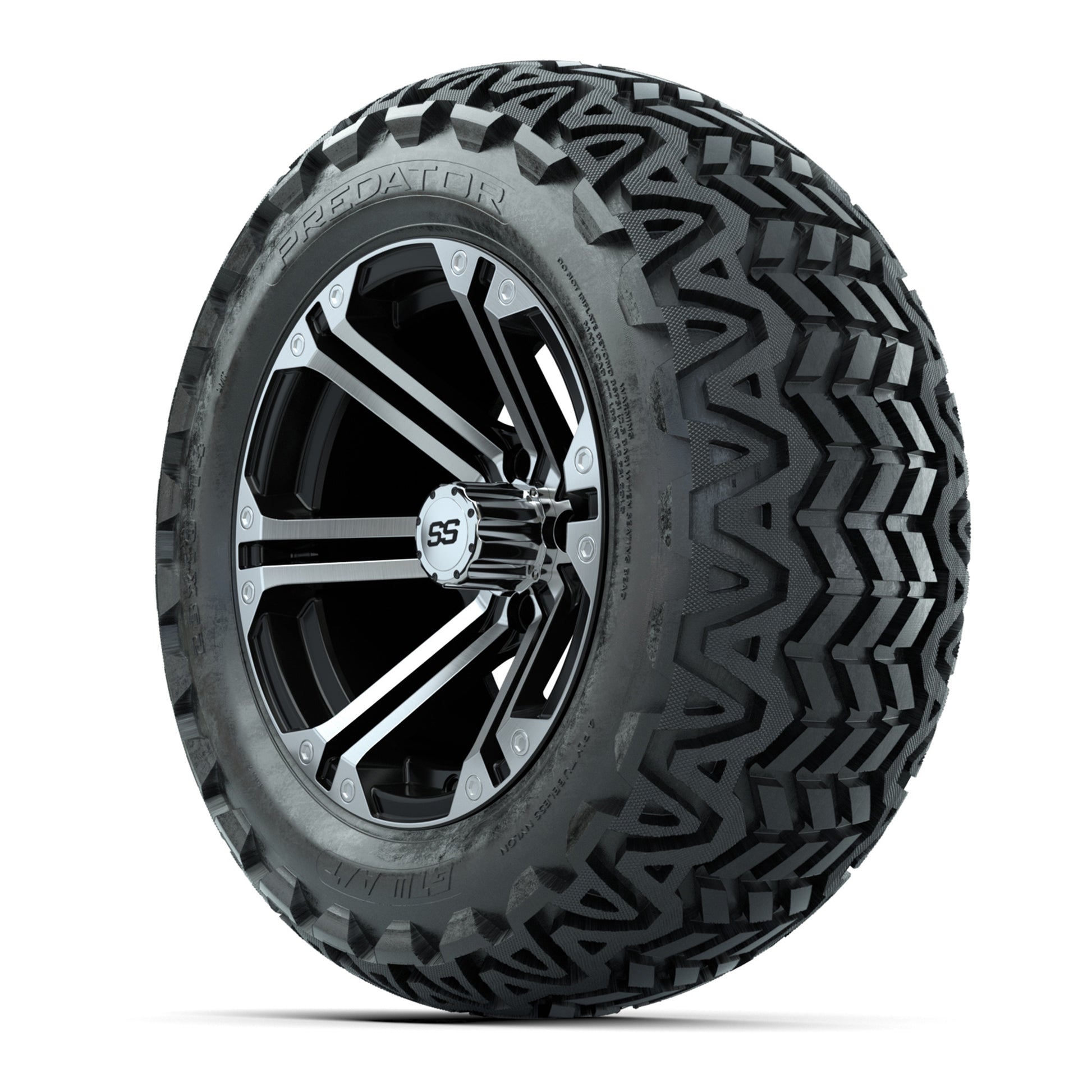 GTW Specter Black and Machined Wheels with 23in Predator A-T Tires - 14 Inch