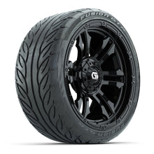 GTW® Shogun Gloss Black 15 in Wheels with 215/40-R15 Fusion GTR Steel Belted Street Tires – Full Set