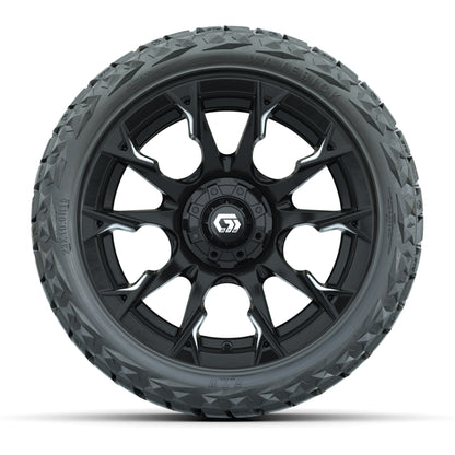 GTW Diablo Gloss Black/Machined 15 in Wheels with 23x10.00-R15 Maverick All-Terrain Tires – Full Set