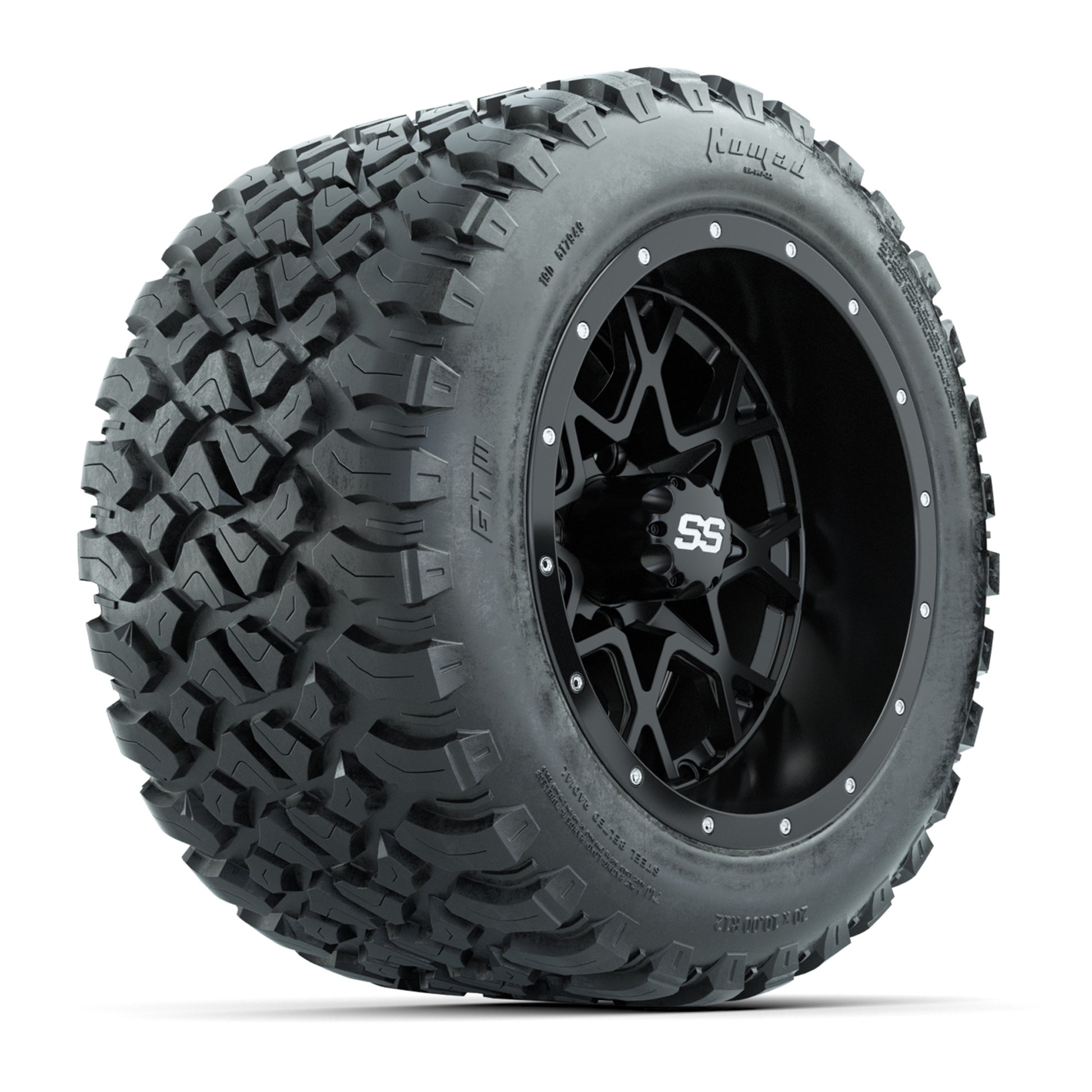 Set of (4) 12 in GTW Vortex Wheels with 20x10-R12 GTW Nomad All-Terrain Tires