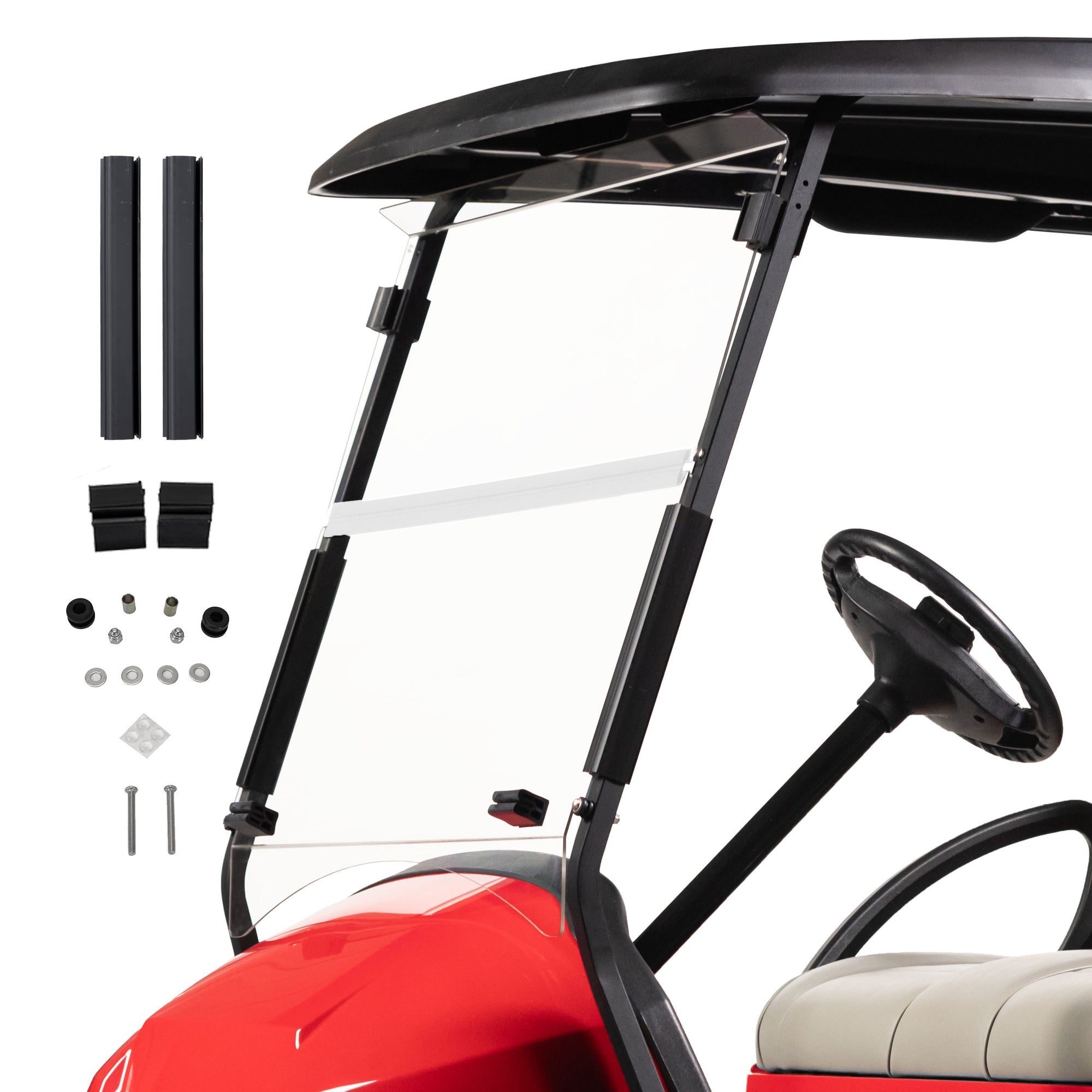 RedDot Club Car Precedent/Tempo/Onward 1/4'' Folding Clear Windshield (Years 2004-Up)