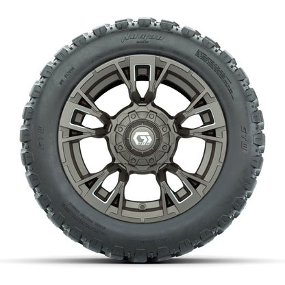 GTW® Vandal Bronze/Machined 12 in Wheels with 20X10-12 Nomad Steel Belt Radial All-Terrain Tires – Full Set