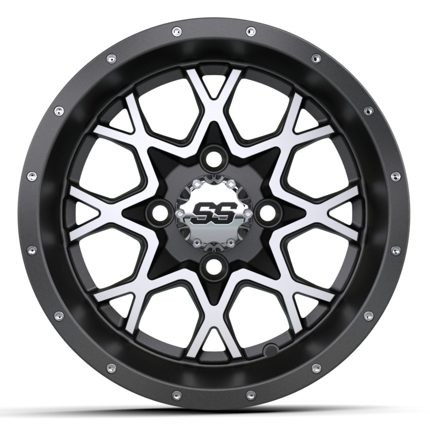 12″ GTW® Vortex Matte Gray & Machined Wheel