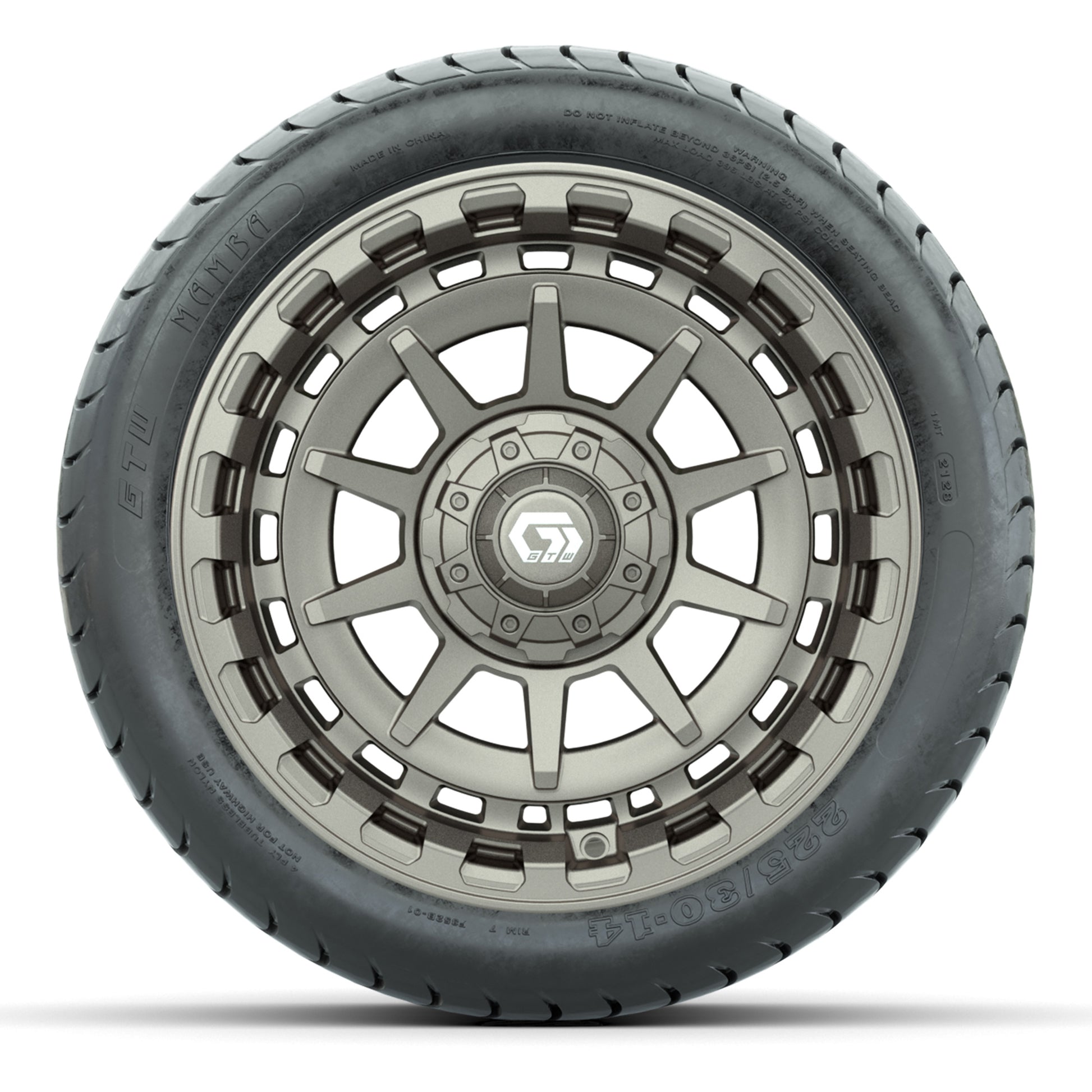 GTW Barricade Bronze 14 in Wheels with 225/30-14 Mamba Street Tires – Full Set
