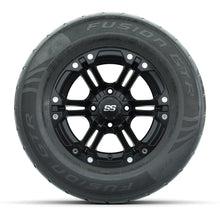 GTW® Specter Matte Black 12 in Wheels with 255/55-R12 Fusion GTR Steel Belt Radial Street Tires – Full Set