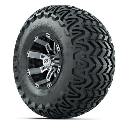 GTW Tempest Black/Machined 10 in Wheels with 22x11-10 Predator All-Terrain Tires – Full Set