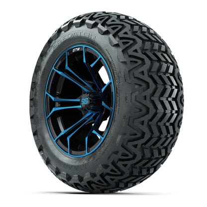 GTW Spyder Blue/Black 14 in Wheels with 23x10-14 GTW Predator All-Terrain Tires – Full Set