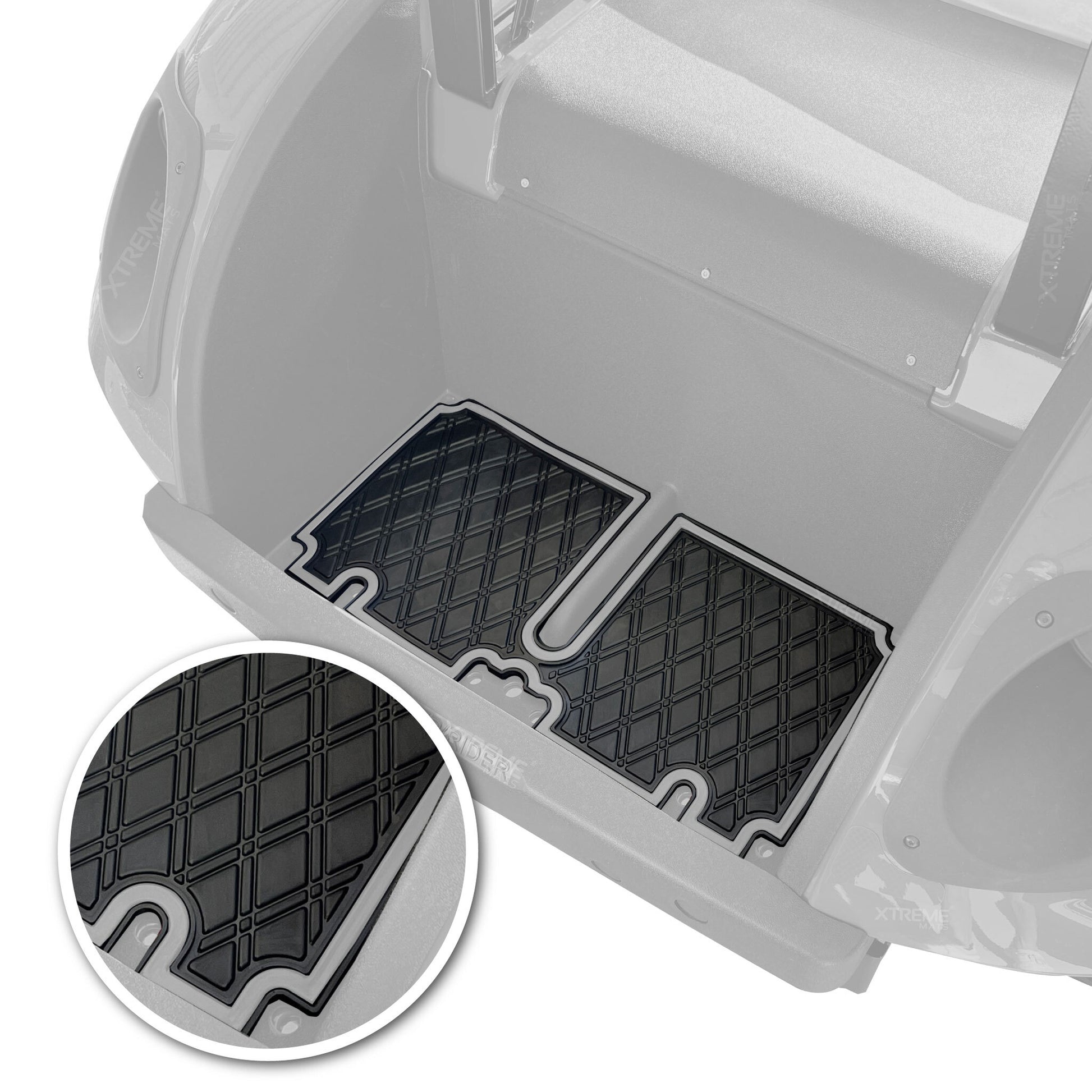 Xtreme Bag Well Mats for EZGO TXT - Black/Gray