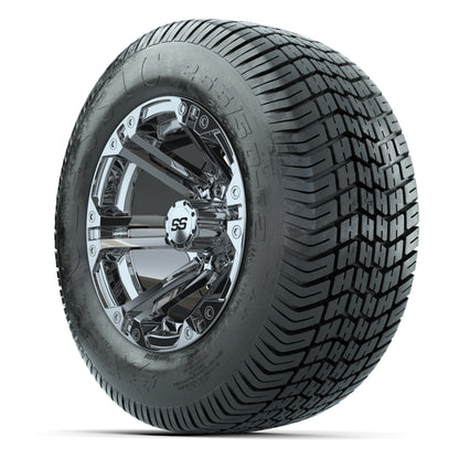 GTW® Specter Chrome 12 in Wheels with 255/50-12 Excel Classic Street Tires – Full Set