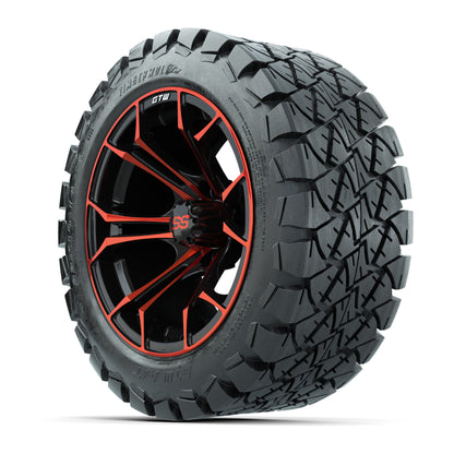 GTW Spyder Red/Black 14 in Wheels with 22x10-14 GTW Timberwolf All-Terrain Tires – Full Set