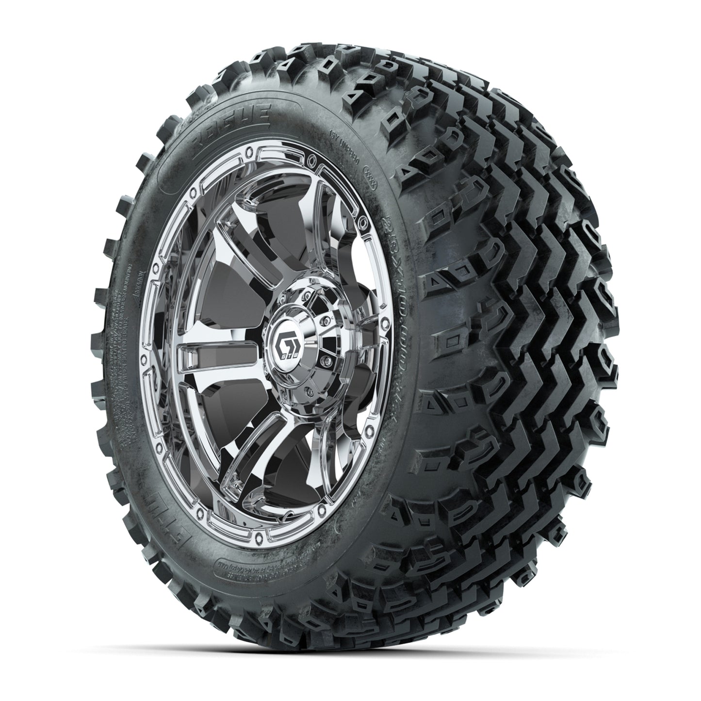 GTW® Shogun Chrome 14 in Wheels with 23X10-14 Rogue All-Terrain Tires - Full Set