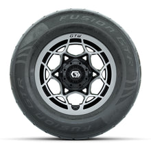 GTW® Nexus Black with Silver Face 12 in Wheels with 255/55-R12 Fusion GTR Steel Belt Radial Street Tires - Full Set