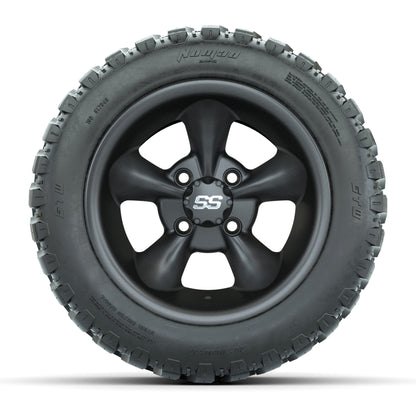 GTW® Godfather Matte Gray 12 in Wheels with 20X10-12 Nomad Steel Belt Radial All-Terrain Tires – Full Set