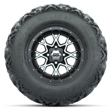 GTW® Vortex 2 Matte Gray/Machined 12 in Wheels with 25X10-12 Barrage Mud Tires – Full Set