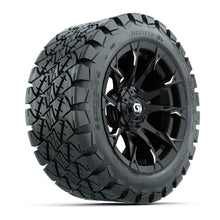 GTW® Diablo Gloss Black/Machined 14 in Wheels with 22x10-14 Timberwolf All-Terrain Tires – Full Set