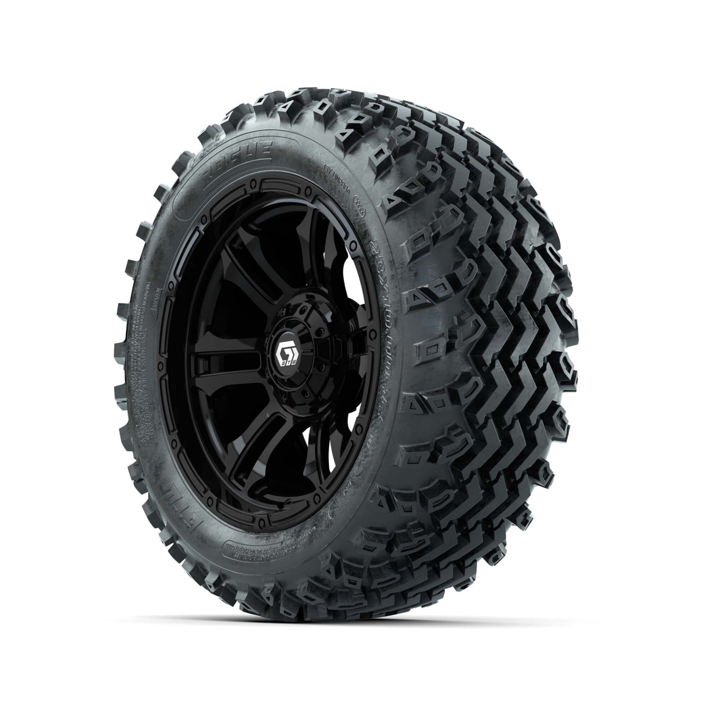 GTW® Shogun Gloss Black 14 in Wheels with 23X10.00-14 Rogue All-Terrain Tires – Full Set