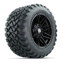 GTW® Stealth Black/Machined 12 in Wheels with 22X11-R12 Nomad Steel Belt Radial All-Terrain Tires – Full Set