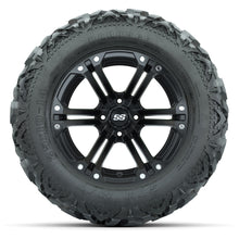 GTW Specter Matte Black 14 in Wheels with 25x10-14 Barrage Mud Tires – Full Set