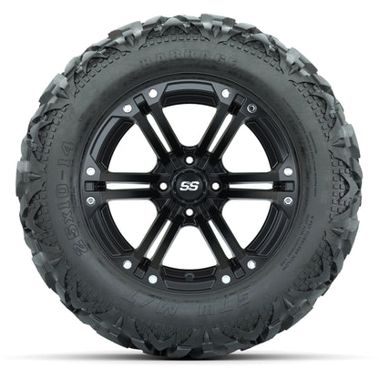 GTW Specter Matte Black 14 in Wheels with 25x10-14 Barrage Mud Tires – Full Set