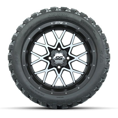 GTW® Vortex 2 Matte Gray//Machined 14 in Wheels with 23X10-R14 Nomad Steel Belt Radial All-Terrain Tires – Full Set
