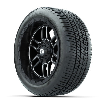 GTW® Titan Black/Machined 14 in Wheels with 205/30-R14 Fusion Street Tires – Full Set
