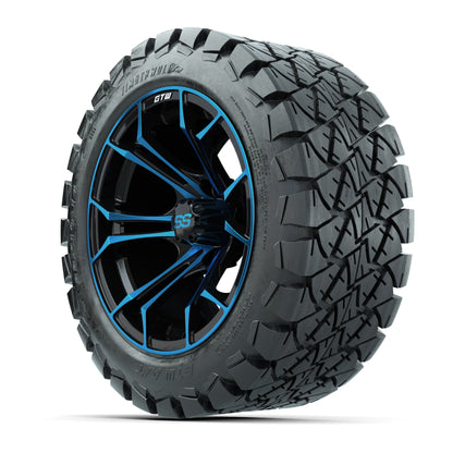 GTW Spyder Blue/Black 14 in Wheels with 22x10-14 GTW Timberwolf All-Terrain Tires – Full Set