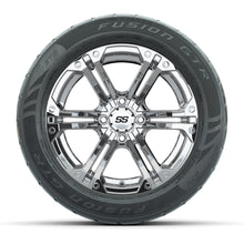 GTW® Specter Chrome 14 in Wheels with 255/45-R14 Fusion GTR Steel Belt Radial Street Tires – Full Set