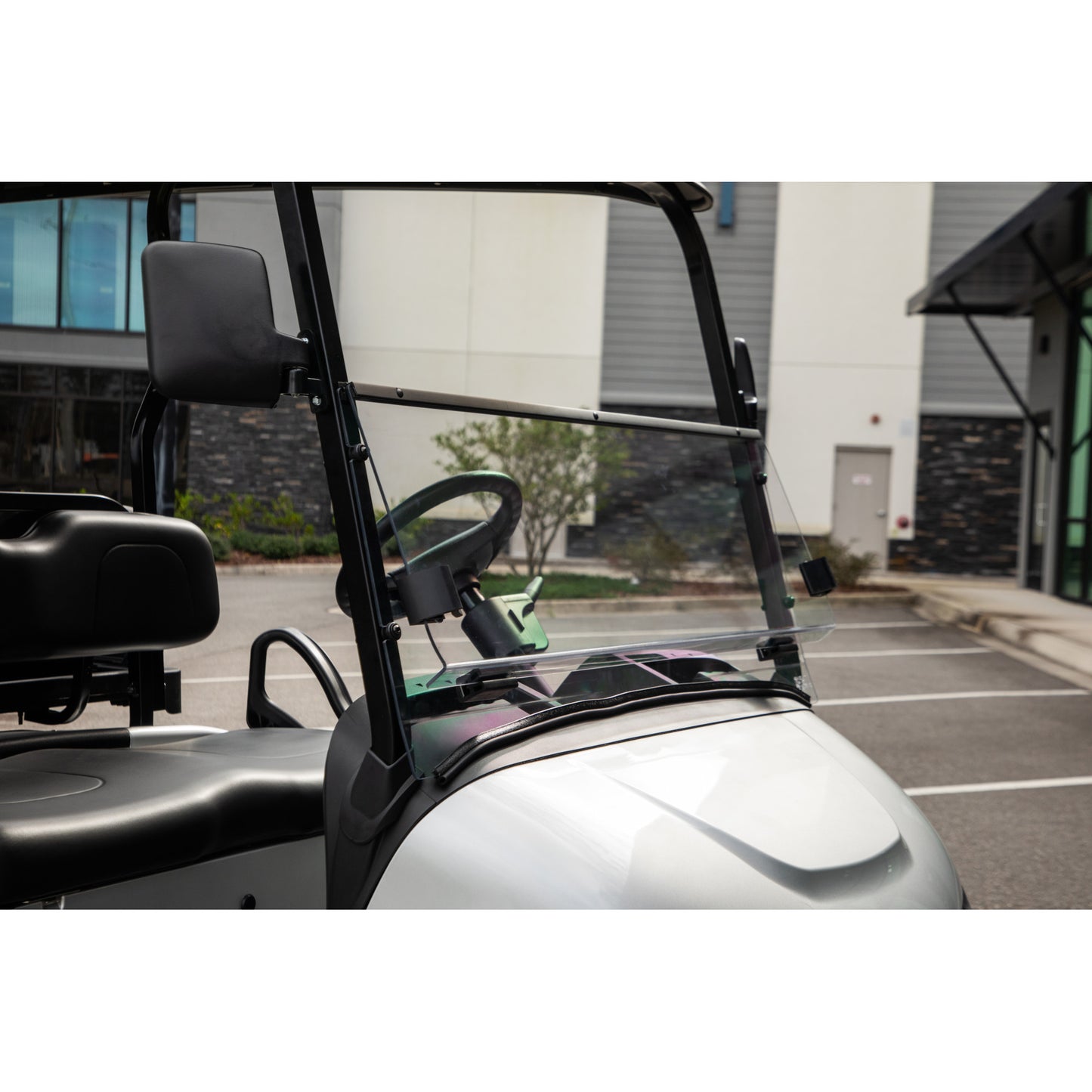 RedDot EZGO RXV with Modular Top Clear Folding Polycarbonate DOT Windshield with Rubber Trim (Years 2024-Up)