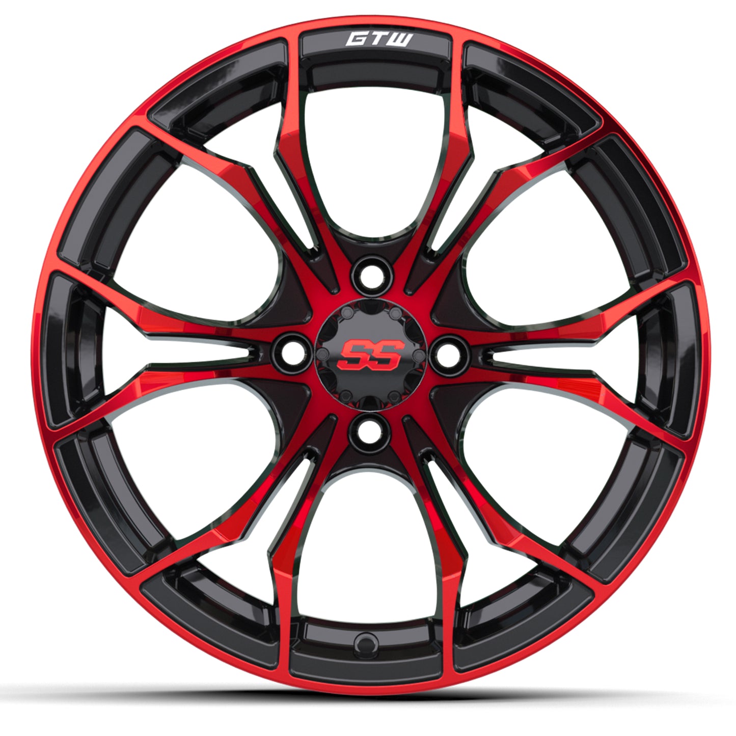 15″ GTW® Spyder Black with Red Accents Wheel
