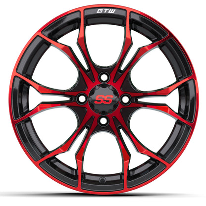 15″ GTW® Spyder Black with Red Accents Wheel