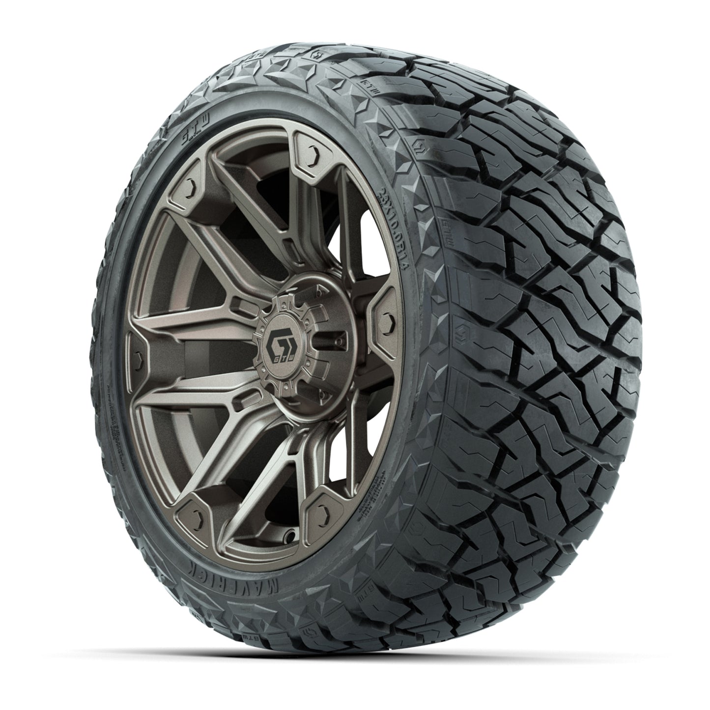 GTW Graffiti Satin Bronze/Black 14 in Wheels with 23x10.00-R14 Maverick All-Terrain Tires – Full Set