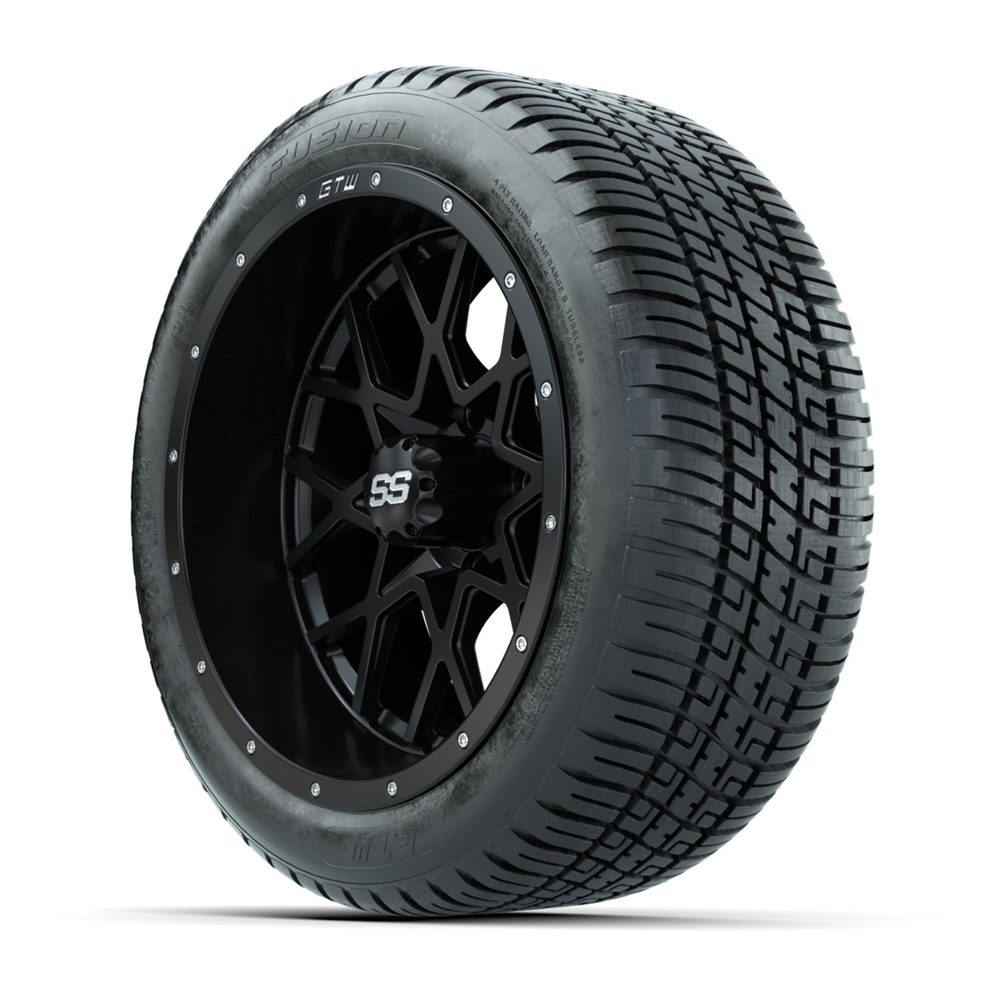 Set of (4) 14 in GTW Vortex Wheels with 205/30-14 Fusion Street Tires