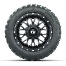 GTW® Helix Black/Machined 12 in Wheels with 20X10-12 Nomad Steel Belt Radial All-Terrain Tires – Full Set