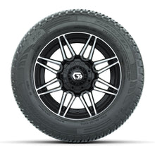 GTW® Stealth Black/Machined 12 in Wheels with 215/50-R12 Fusion S/R Steel Belt Radial Tires – Full Set